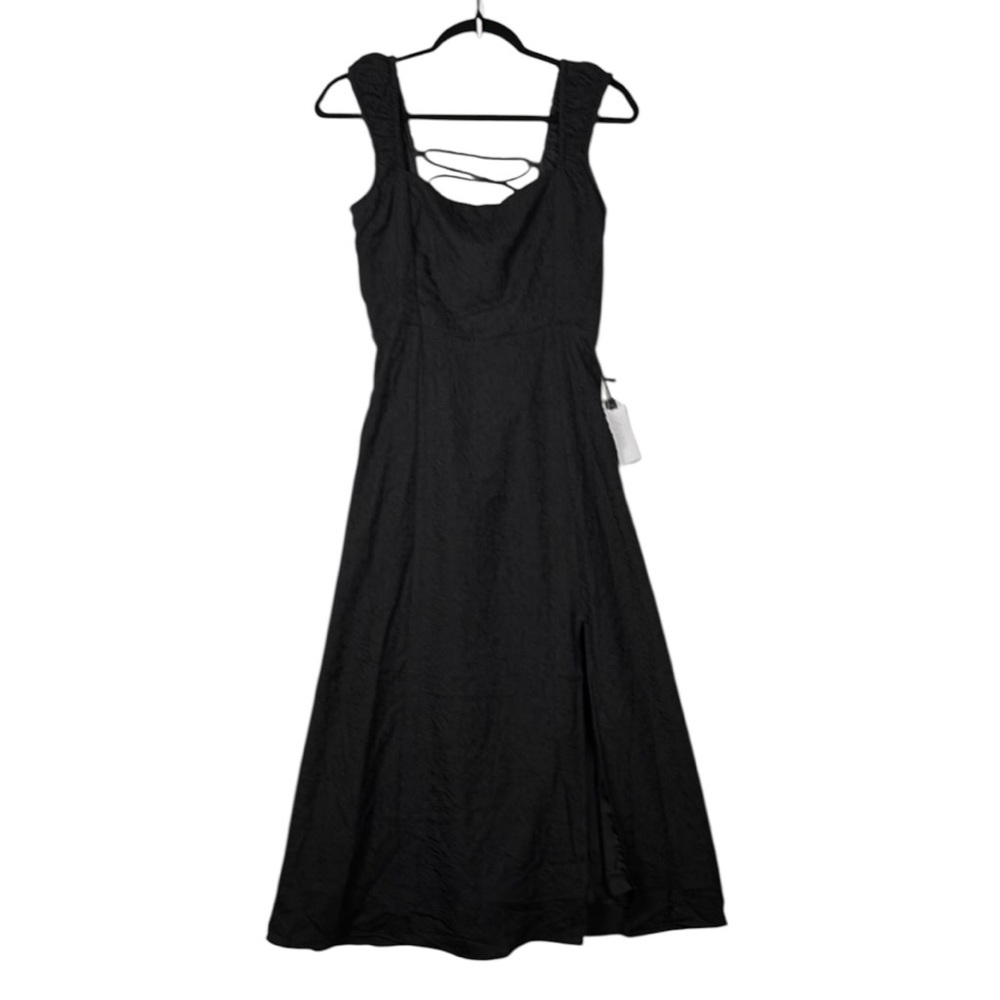 ASTR the Label Crinkle Maxi Midi Dress Black Corset Medium New with Tags